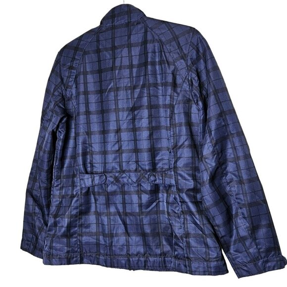 North End Sport Bud Light Womens Jacket Blue Plaid Full zip Lightweight Size L - Picture 2 of 16
